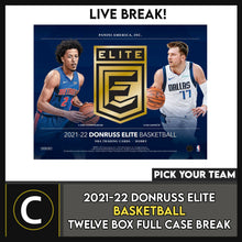 Load image into Gallery viewer, 2021-22 DONRUSS ELITE BASKETBALL 12 BOX (FULL CASE) BREAK #B762 - PICK YOUR TEAM