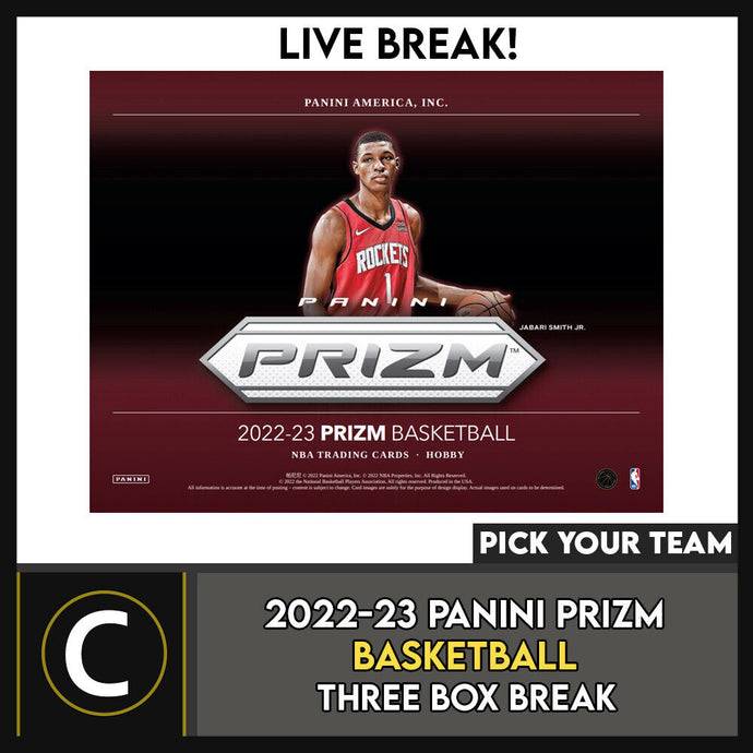 2022-23 PANINI PRIZM BASKETBALL 3 BOX BREAK #B940 - PICK YOUR TEAM