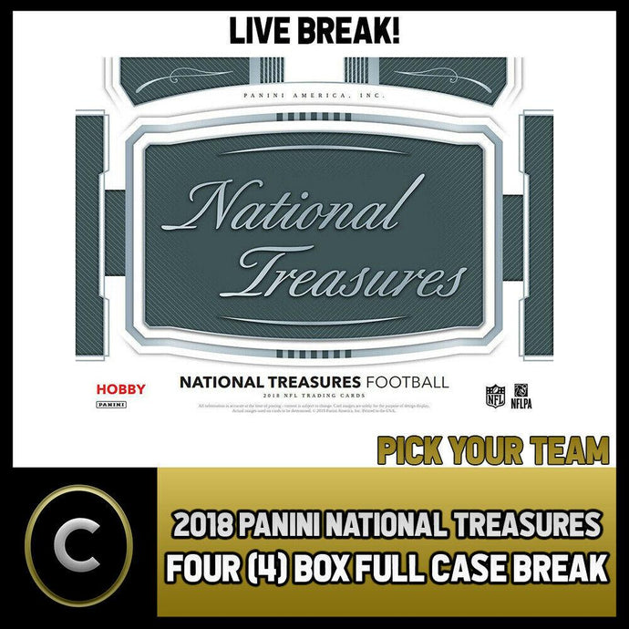 2018 PANINI NATIONAL TREASURES FOOTBALL 4 BOX (CASE) BREAK #F122 PICK YOUR TEAM
