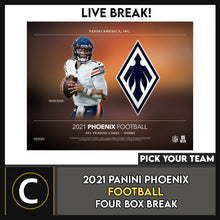 Load image into Gallery viewer, 2021 PANINI PHOENIX FOOTBALL 4 BOX (QUARTER CASE) BREAK #F887 - PICK YOUR TEAM