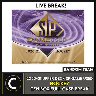 2020-21 UPPER DECK SP GAME USED HOCKEY 10 BOX CASE BREAK #H1156 - RANDOM TEAMS