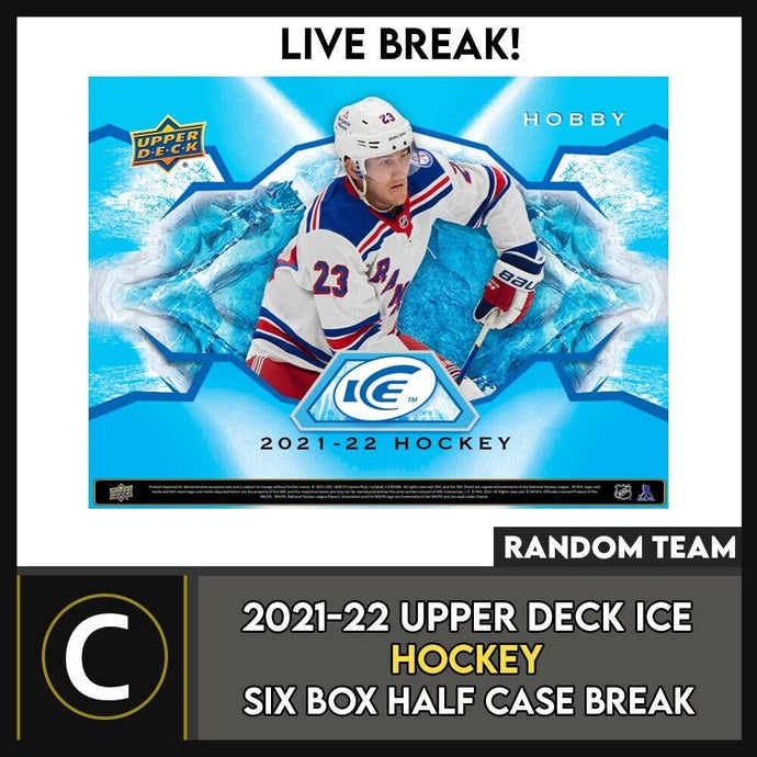 2021-22 UPPER DECK ICE HOCKEY 6 BOX (HALF CASE) BREAK #H1537 - RANDOM TEAM