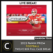 Load image into Gallery viewer, 2022 PANINI PRIZM FOOTBALL 12 BOX (FULL CASE) BREAK #F1124 - RANDOM TEAMS
