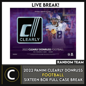 2022 CLEARLY DONRUSS FOOTBALL 16 BOX (FULL CASE) BREAK #F1148 - RANDOM TEAMS