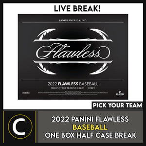 2022 PANINI FLAWLESS BASEBALL 1 BOX (HALF  CASE) BREAK #A1657- PICK YOUR TEAM