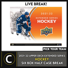 Load image into Gallery viewer, 2021-22 UPPER DECK EXTENDED SERIES HOCKEY 6 BOX BREAK #H1491 - PICK YOUR TEAM