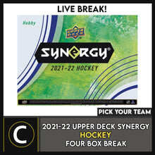 Load image into Gallery viewer, 2021-22 UPPER DECK SYNERGY HOCKEY 4 BOX BREAK #H1610 - PICK YOUR TEAM