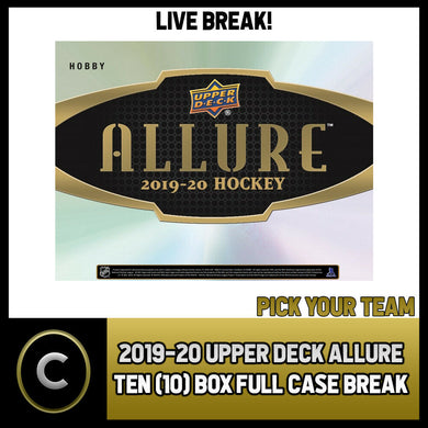 2019-20 UPPER DECK ALLURE HOCKEY 10 BOX (FULL CASE) BREAK #H929 - PICK YOUR TEAM