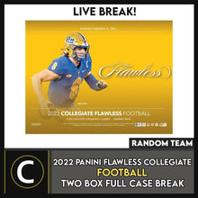 Load image into Gallery viewer, 2022 PANINI FLAWLESS COLLEGIATE FOOTBALL 2 BOX CASE BREAK #F1051 - RANDOM TEAMS