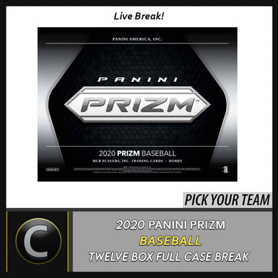 2020 PANINI PRIZM BASEBALL 12 BOX (FULL CASE) BREAK #A834 - PICK YOUR TEAM