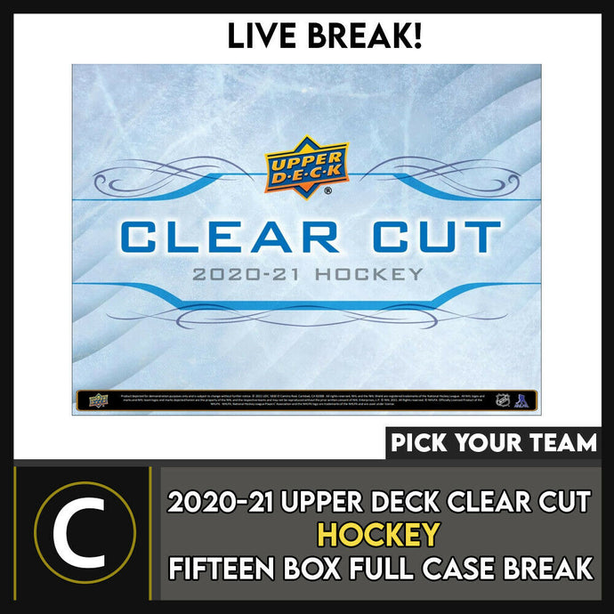 2020-21 UPPER DECK CLEAR CUT HOCKEY 15 BOX CASE BREAK #H1322 - PICK YOUR TEAM -