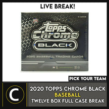Load image into Gallery viewer, 2020 TOPPS CHROME BLACK BASEBALL 12 BOX FULL CASE BREAK #A1109 - PICK YOUR TEAM