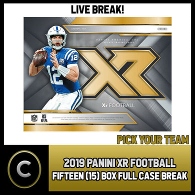 2019 PANINI XR FOOTBALL 15 BOX (FULL CASE) BREAK #F324 - PICK YOUR TEAM