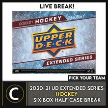 Load image into Gallery viewer, 2020-21 UPPER DECK EXTENDED HOCKEY 6 BOX HALF CASE BREAK #H1214 - PICK YOUR TEAM
