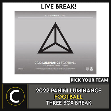 2022 PANINI LUMINANCE FOOTBALL 3 BOX BREAK #F1003 - PICK YOUR TEAM