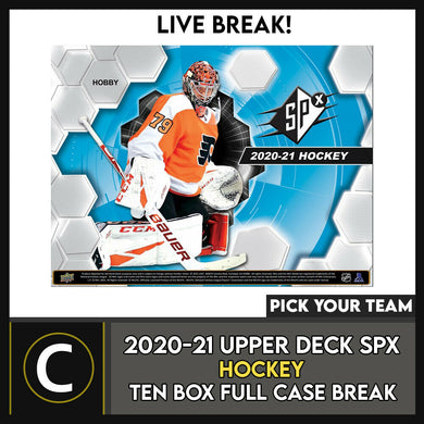 2020-21 UPPER DECK SPX HOCKEY 10 BOX (FULL CASE) BREAK #H1204 - PICK YOUR TEAM -