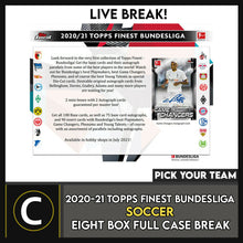 Load image into Gallery viewer, 2020-21 TOPPS FINEST BUNDESLIGA 8 BOX (FULL CASE) BREAK #S196 - PICK YOUR TEAM