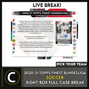 2020-21 TOPPS FINEST BUNDESLIGA 8 BOX (FULL CASE) BREAK #S196 - PICK YOUR TEAM