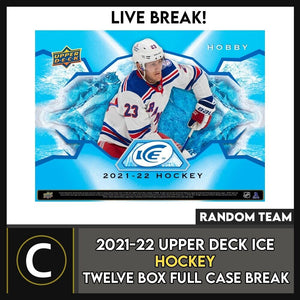 2021-22 UPPER DECK ICE HOCKEY 12 BOX (FULL CASE) BREAK #H1536 - RANDOM TEAM
