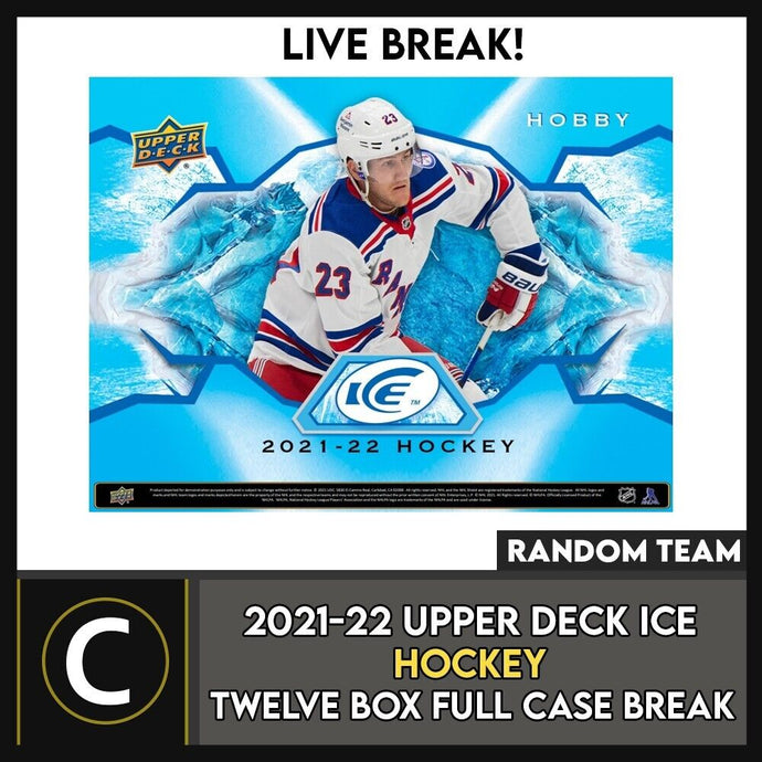 2021-22 UPPER DECK ICE HOCKEY 12 BOX (FULL CASE) BREAK #H1536 - RANDOM TEAM