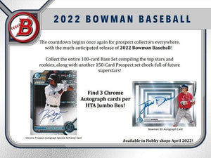 2022 Bowman Baseball Jumbo HTA Sealed Hobby Box - Free Shipping