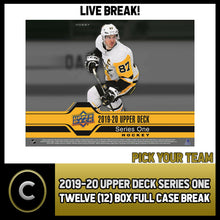 Load image into Gallery viewer, 2019-20 UPPER DECK SERIES 1 HOCKEY 12 BOX FULL CASE BREAK #H744 - PICK YOUR TEAM