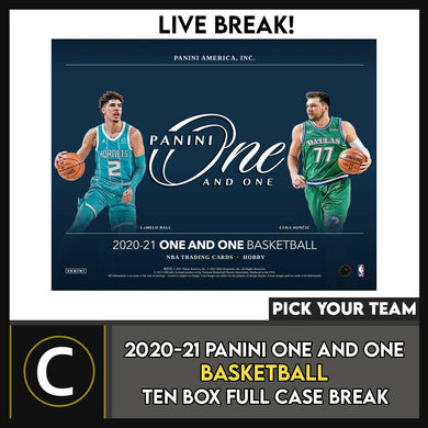 2020-21 PANINI ONE AND ONE BASKETBALL 10 BOX CASE BREAK #B714 - PICK YOUR TEAM