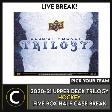2020-21 UPPER DECK TRILOGY HOCKEY 5 BOX HALF CASE BREAK #H1488 - PICK YOUR TEAM