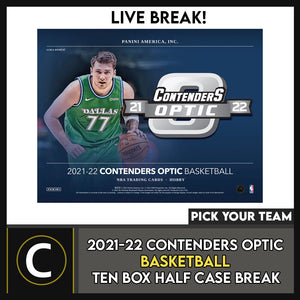 2021-22 PANINI CONTENDERS OPTIC BASKETBALL 10 BOX BREAK #B877 - PICK YOUR TEAM