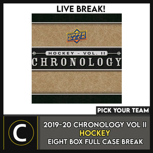 2019-20 UPPER DECK CHRONOLOGY VOL 2 8 BOX CASE BREAK #H1241 - PICK YOUR TEAM