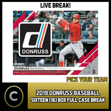 Load image into Gallery viewer, 2019 DONRUSS BASEBALL - 16 BOX (FULL CASE) BREAK #A173 - PICK YOUR TEAM