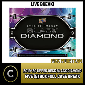 2019-20 UPPER DECK BLACK DIAMOND 5 BOX (FULL CASE) BREAK #H870 - PICK YOUR TEAM
