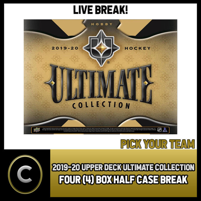 2019-20 UPPER DECK ULTIMATE HOCKEY 4 BOX HALF CASE BREAK #H1577 - PICK YOUR TEAM