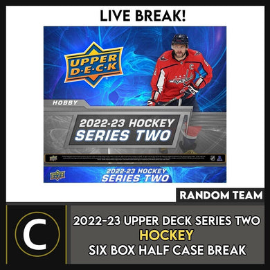 2022-23 UPPER DECK SERIES 2 HOCKEY 6 BOX (HALF CASE) BREAK #H1615 - RANDOM TEAM
