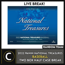 Load image into Gallery viewer, 2022 PANINI NATIONAL TREASURES BASEBALL 2 BOX BREAK #A1644 - RANDOM TEAMS