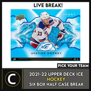 2021-22 UPPER DECK ICE HOCKEY 6 BOX (HALF CASE) BREAK #H1587 - PICK YOUR TEAM