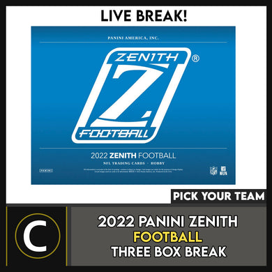 2022 PANINI ZENITH FOOTBALL 3 BOX BREAK #F1097 - PICK YOUR TEAM