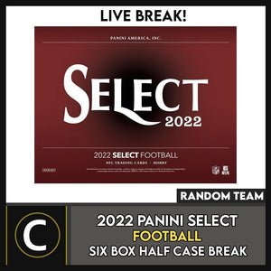 2022 PANINI SELECT FOOTBALL 6 BOX (HALF CASE) BREAK #F1183 - RANDOM TEAMS