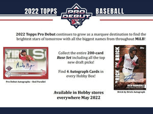 2022 Topps Pro Debut Baseball Hobby Box - Free Shipping