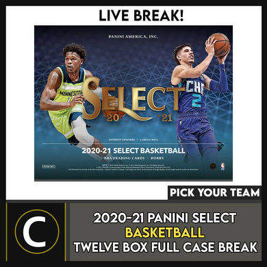 2020-21 PANINI SELECT BASKETBALL 12 BOX (FULL CASE) BREAK #B643 - PICK YOUR TEAM
