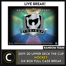 Load image into Gallery viewer, 2019-20 UPPER DECK THE CUP HOCKEY 6 BOX (FULL CASE) BREAK #H1072 - RANDOM TEAMS