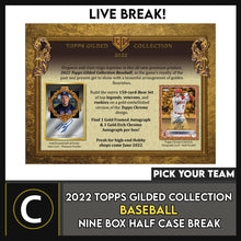 Load image into Gallery viewer, 2022 TOPPS GILDED BASEBALL 9 BOX (HALF CASE) BREAK #A1682 - PICK YOUR TEAM