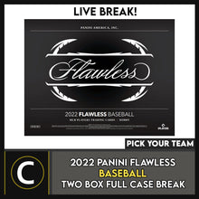 Load image into Gallery viewer, 2022 PANINI FLAWLESS BASEBALL 2 BOX (FULL CASE) BREAK #A1656- PICK YOUR TEAM