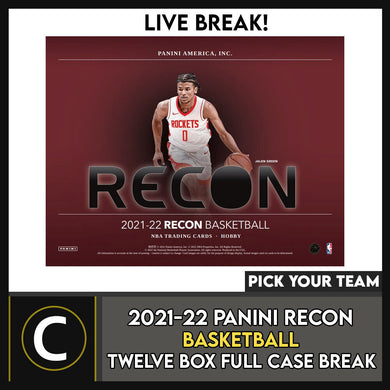 2021-22 PANINI RECON BASKETBALL 12 BOX FULL CASE BREAK #B836 - PICK YOUR TEAM