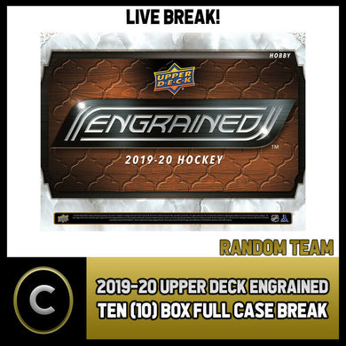 2019-20 UPPER DECK ENGRAINED 10 BOX (FULL CASE) BREAK #H637 - RANDOM TEAMS