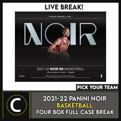 2021-22 PANINI NOIR BASKETBALL 4 BOX (FULL CASE) BREAK #B829 - PICK YOUR TEAM