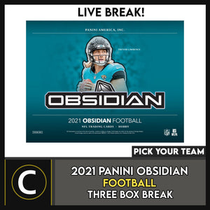 2021 PANINI OBSIDIAN FOOTBALL 3 BOX BREAK #F960 - PICK YOUR TEAM