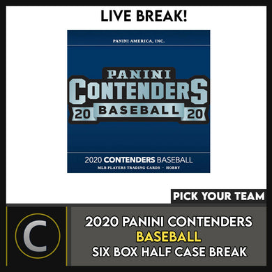 2020 PANINI CONTENDERS BASEBALL 6 BOX (HALF CASE) BREAK #A982 - PICK YOUR TEAM