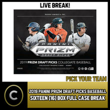 Load image into Gallery viewer, 2019 PANINI PRIZM DRAFT BASEBALL 16 BOX (FULL CASE) BREAK #A855 - PICK YOUR TEAM