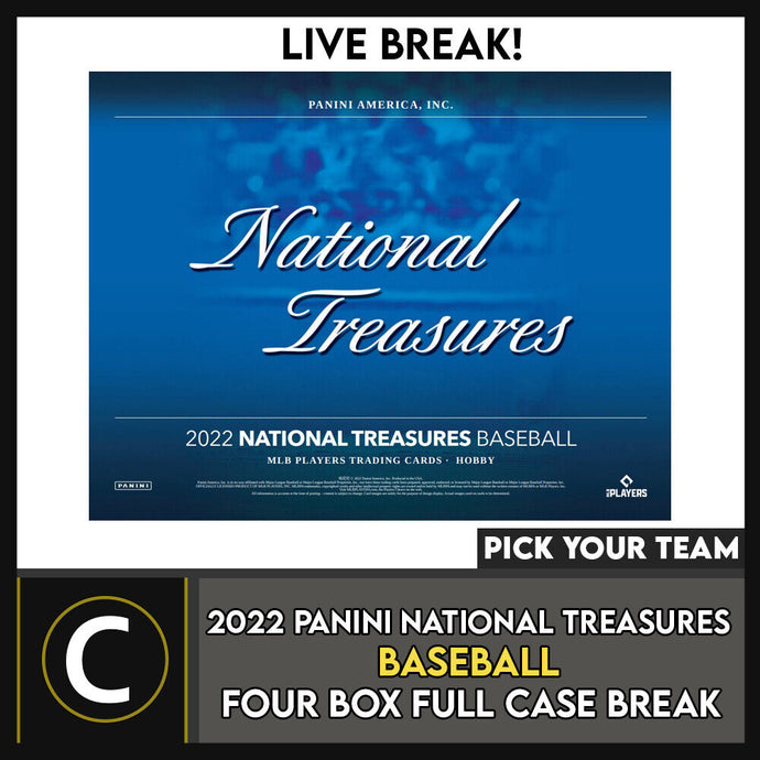 2022 PANINI NATIONAL TREASURES BASEBALL 4 BOX CASE BREAK #A1674 - PICK YOUR TEAM